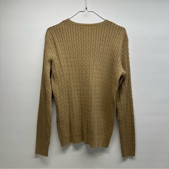 Ralph Lauren sport Tan Cable Knit Cardigan Sweater size L NWOT - Picture 2 of 9